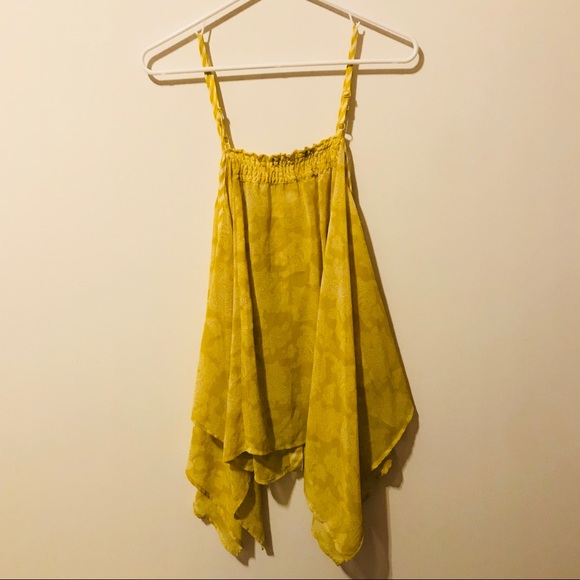 Anthropologie Yellow Flowey Tank Top 334 - Picture 3 of 4